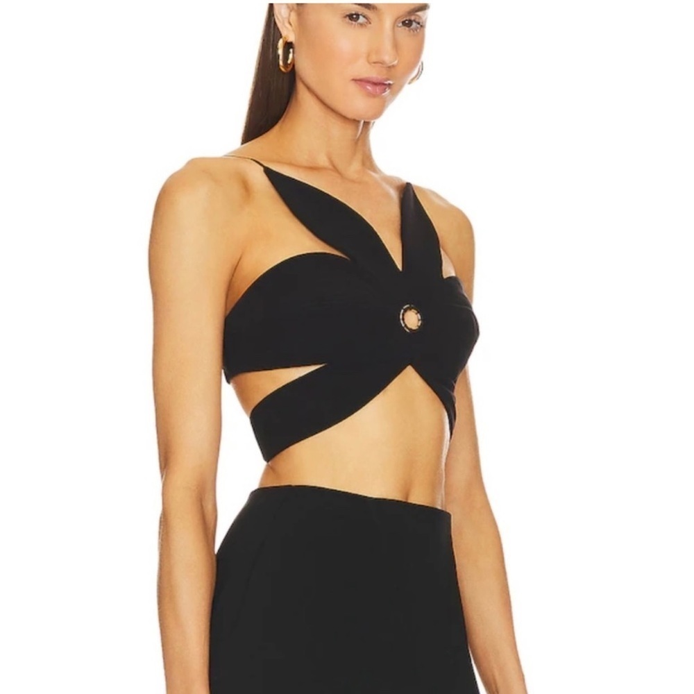 NWT Ronny Kobo Nooshie flower leaf Top black ($378) - Medium - Picture 2 of 9